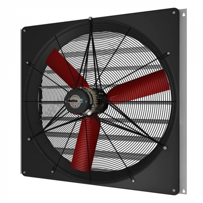 Horganyzott lemez házba épített 3 fázisú ventilátor zsaluzattal Ø920